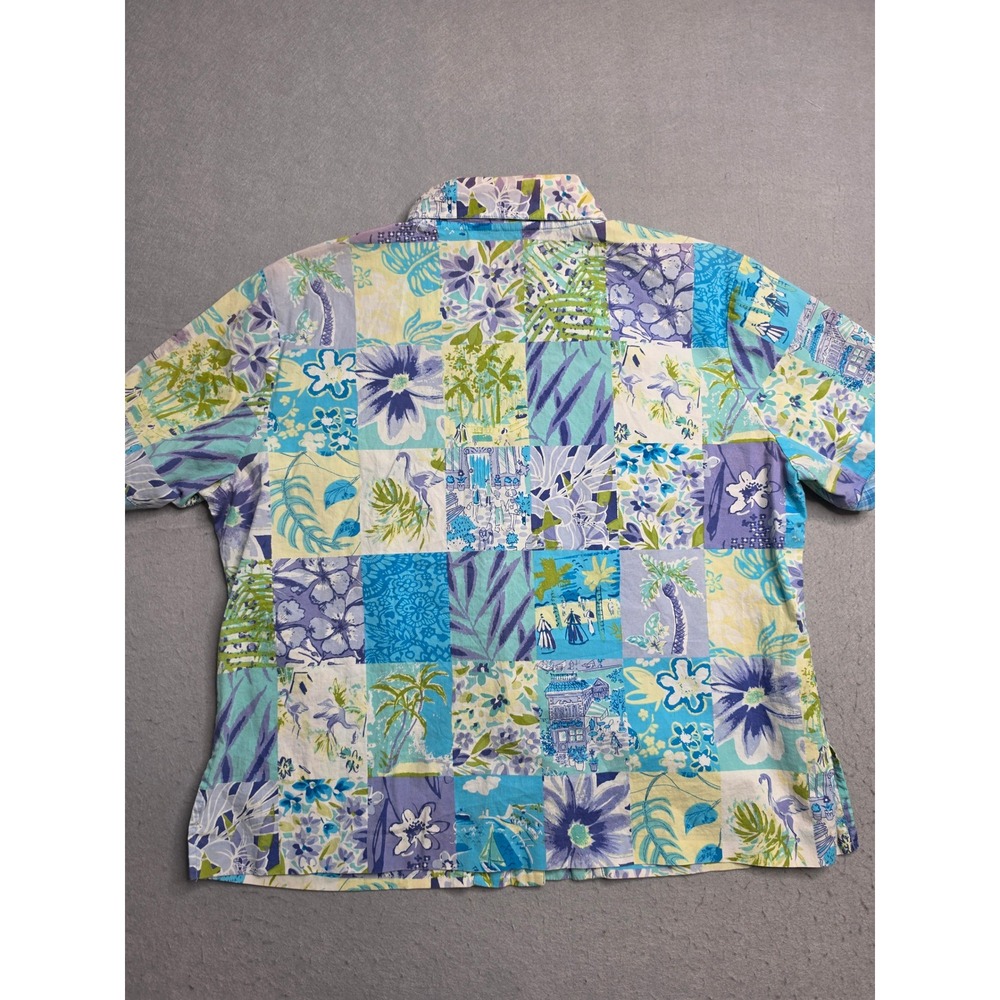 Erin London Shirt Women's Small Petite Multicolor Floral Print Cotton Button-Up - Picture 2 of 6